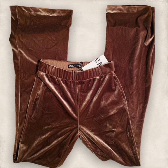Zara Pants - Zara Flared Velvet Leggings